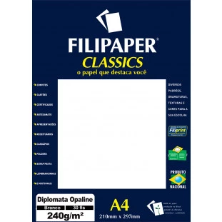 Filipaper CLASSICS DPT BRANCO 240g/m² A4 30fls - FP02271