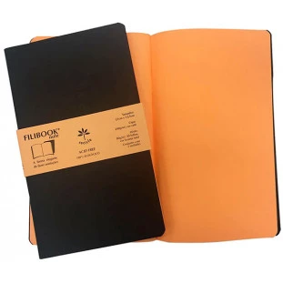 Filibook Note Café 80gm² miolo Laranja LUMI (M) 21cm X 12,5 cm - Conjunto c/ 02 unids. - FP00705